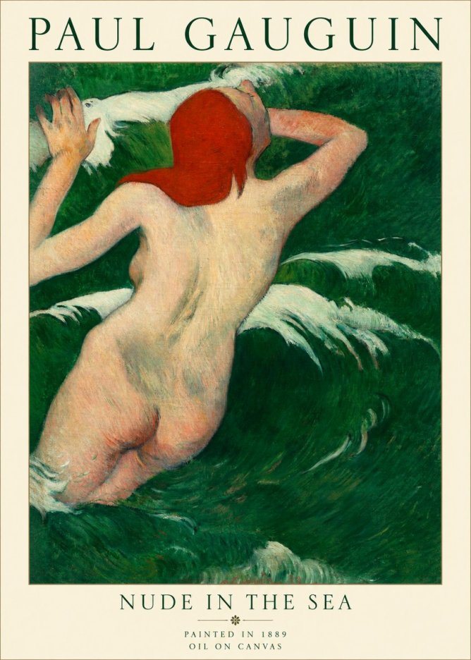 Paul Gauguin Nude in the Sea No1 - Juliste