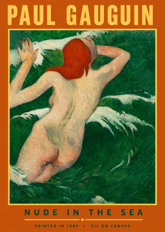 Paul Gauguin Nude in the Sea No3 - Juliste