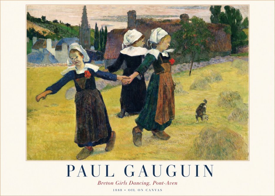 Paul Gauguin Breton Girls Dancing, Pont-aven No1 - Juliste