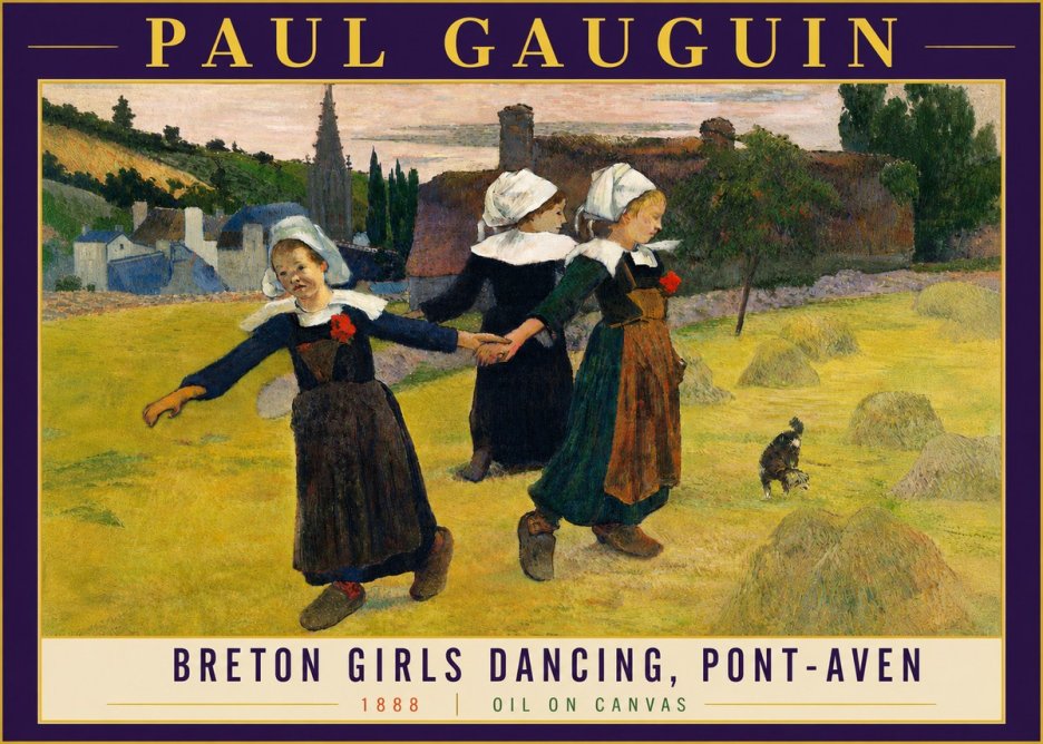 Paul Gauguin Breton Girls Dancing, Pont-aven No4 - Juliste