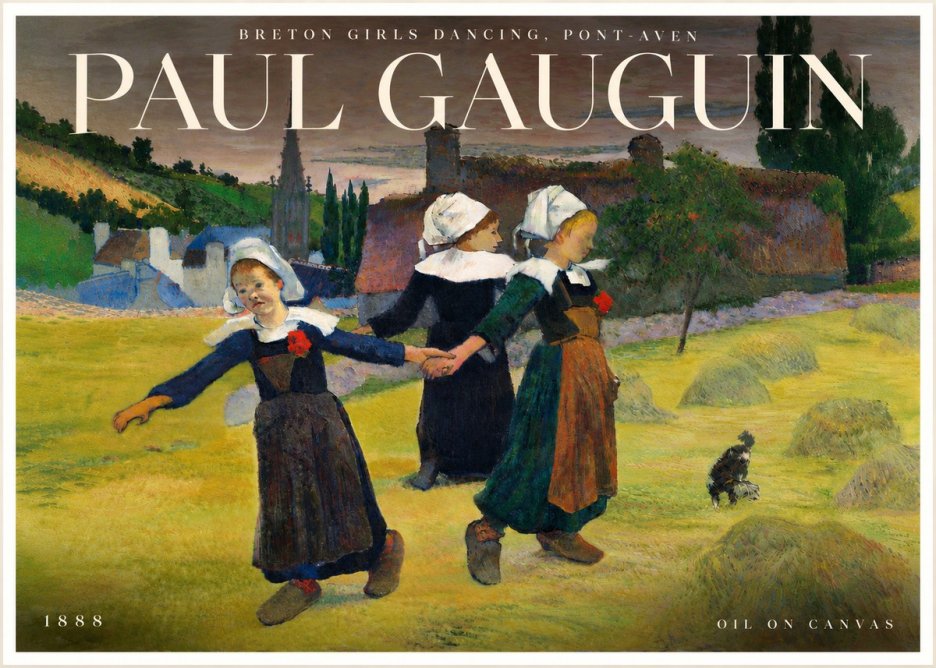Paul Gauguin Breton Girls Dancing, Pont-aven No6 - Juliste