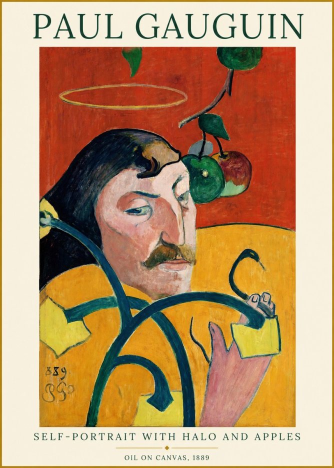Paul Gauguin Self-portrait with Halo and Apples No1 - Juliste