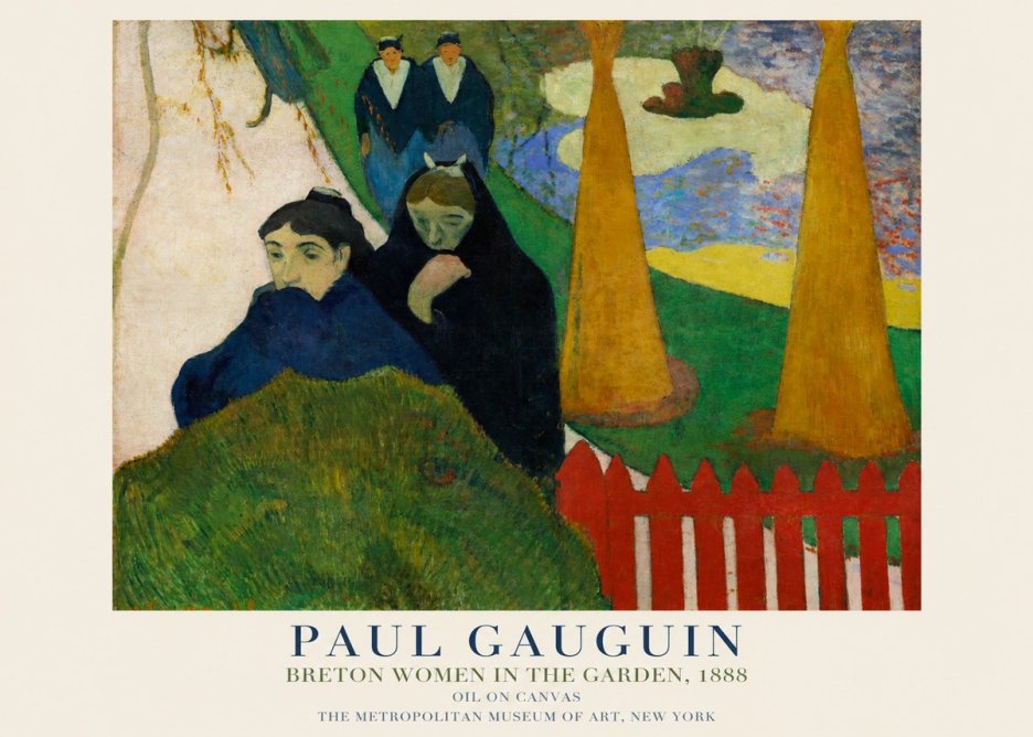 Paul Gauguin Breton Women in the Garden, 1888 No1 - Juliste