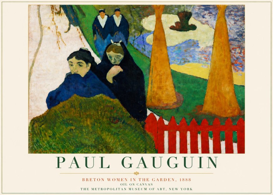 Paul Gauguin Breton Women in the Garden, 1888 No5 - Juliste