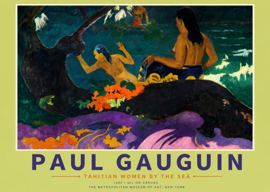 Paul Gauguin Tahitian Women by the Sea No3 - Juliste