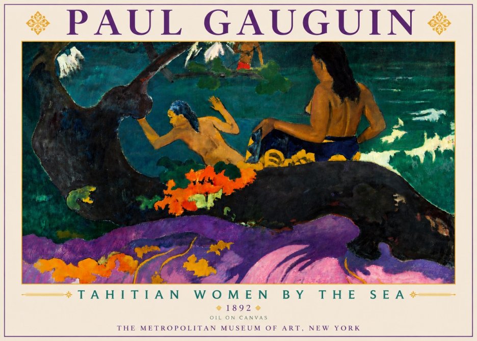 Paul Gauguin Tahitian Women by the Sea No6 - Juliste