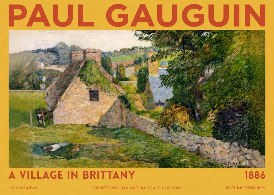 Paul Gauguin A Village in Brittany No2 - Juliste