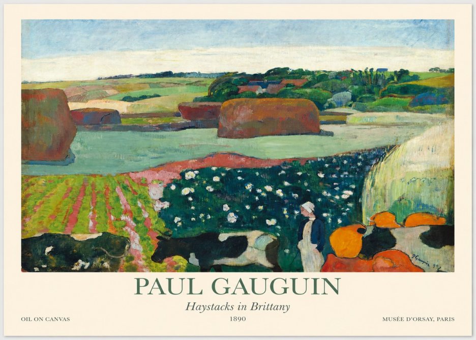 Paul Gauguin Landscape with Haystacks No5 - Juliste