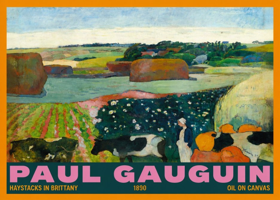 Paul Gauguin Landscape with Haystacks No6 - Juliste