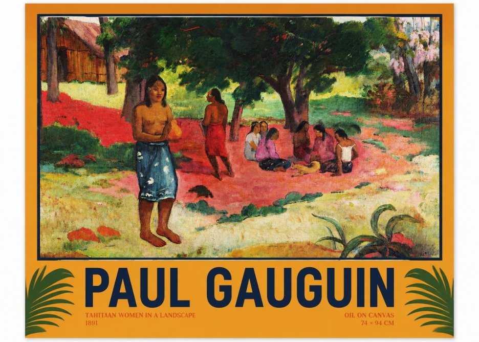 Paul Gauguin Tahitian Women on the Road No3 - Juliste