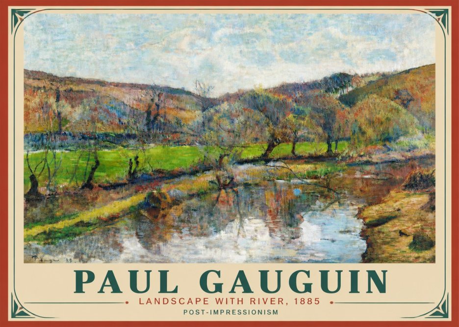 Paul Gauguin Landscape with River, 1885 No4 - Juliste