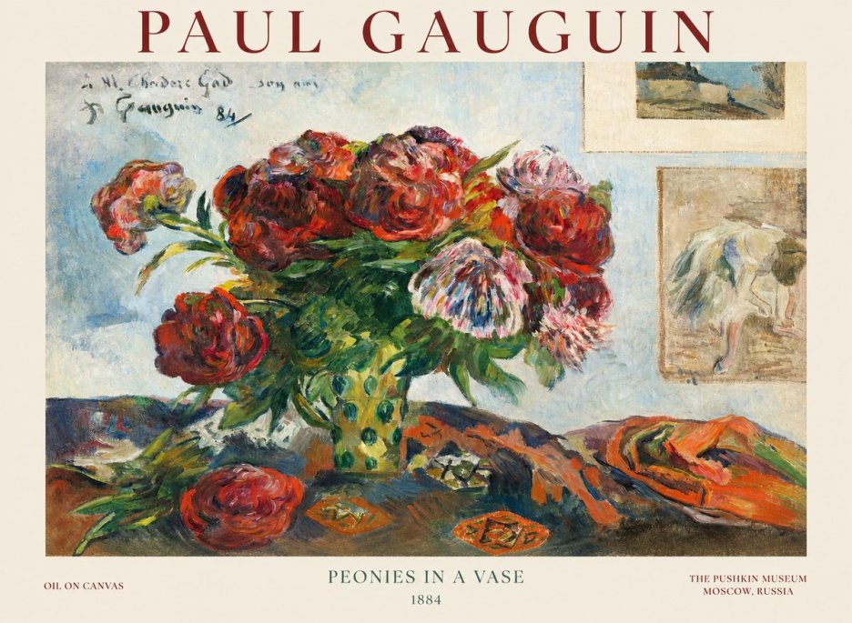 Paul Gauguin Peonies in a Vase No1 - Juliste
