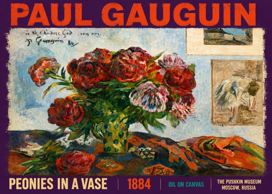 Paul Gauguin Peonies in a Vase No5 - Juliste