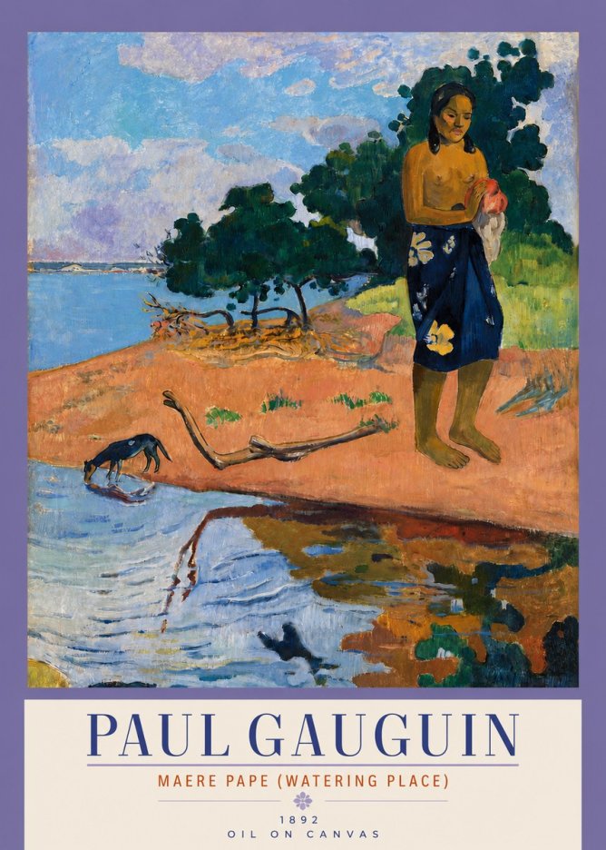 Paul Gauguin Maere Pape (Watering Place) No4 - Juliste