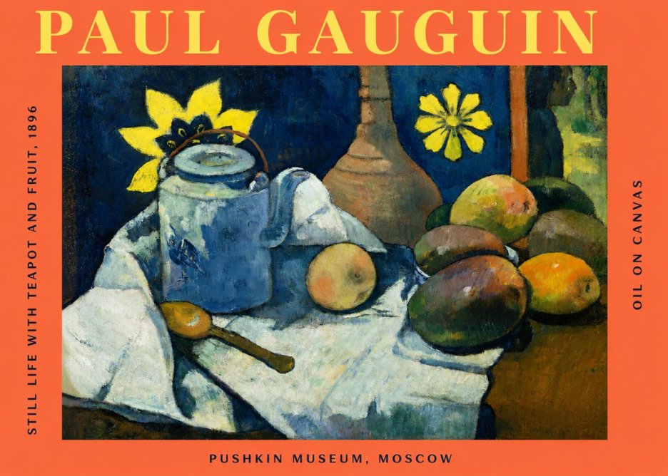 Paul Gauguin Still Life with Teapot and Fruit, 1896 No2 - Juliste