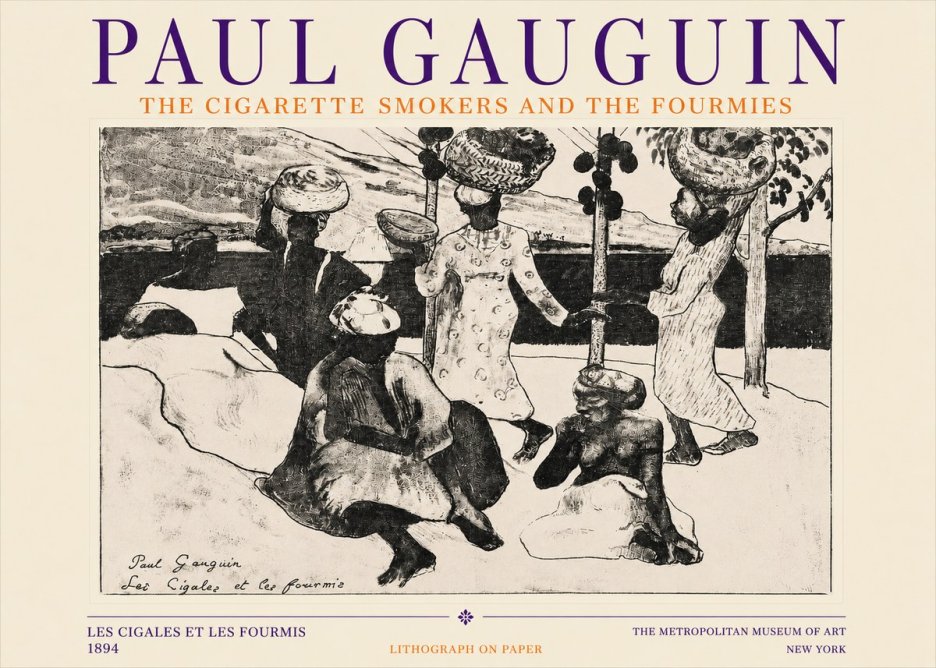 Paul Gauguin The Cigarette Smokers and the Fourmies No3 - Juliste