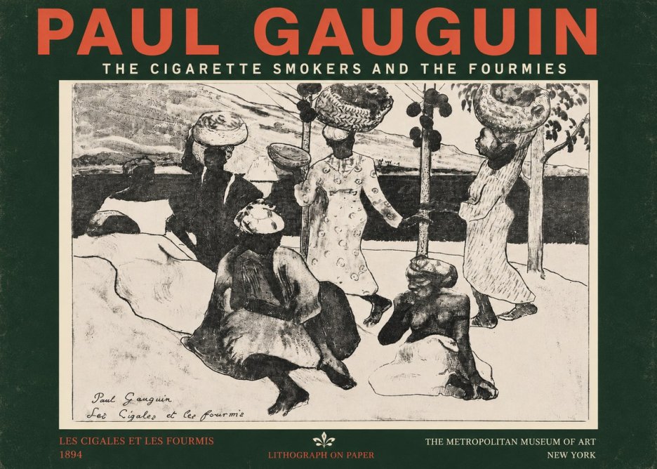 Paul Gauguin The Cigarette Smokers and the Fourmies No4 - Juliste