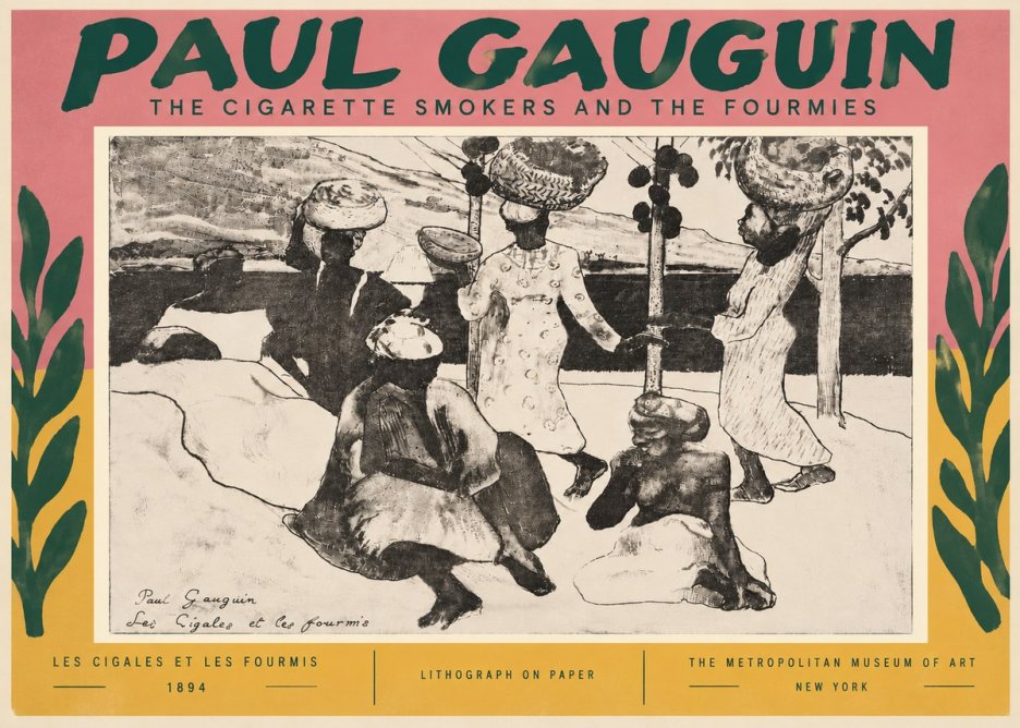 Paul Gauguin The Cigarette Smokers and the Fourmies No6 - Juliste