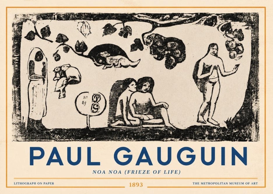 Paul Gauguin Noa Noa (Frieze of Life) No3 - Juliste