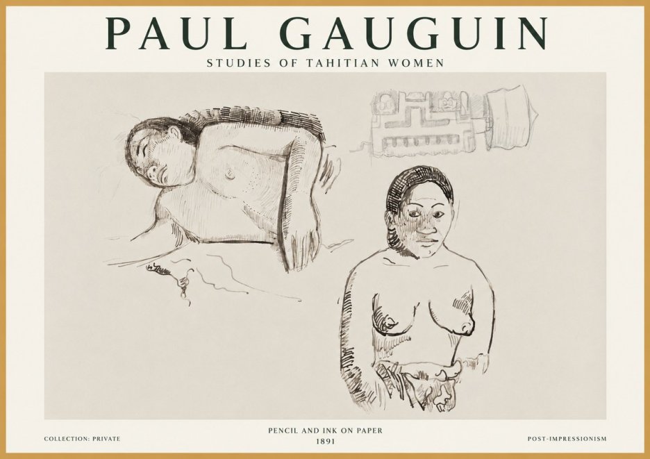 Paul Gauguin Studies of Tahitian Women No1 - Juliste