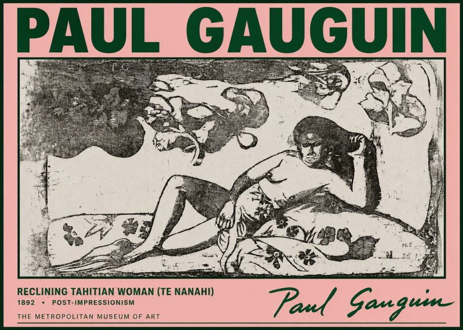 Paul Gauguin Reclining Tahitian Woman (Te Nanahi) No4 - Juliste