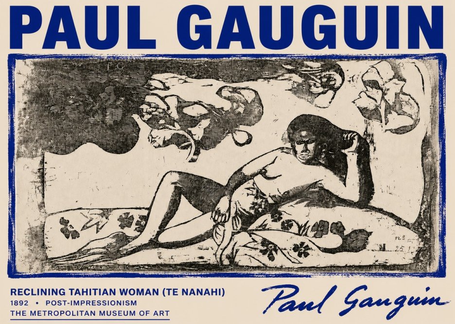 Paul Gauguin Reclining Tahitian Woman (Te Nanahi) No6 - Juliste