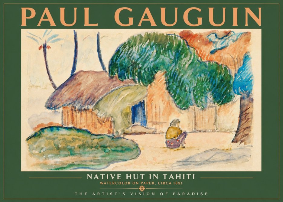 Paul Gauguin Native Hut in Tahiti No4 - Juliste