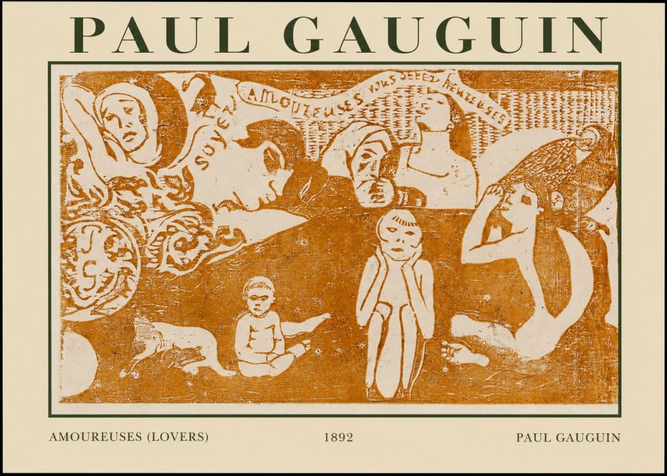 Paul Gauguin Amoureuses (Lovers) No1 - Juliste
