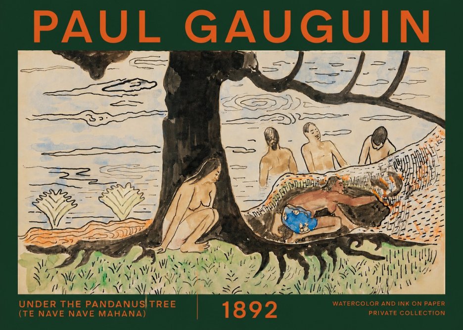 Paul Gauguin Under the Pandanus Tree (Te Nave Nave Mahana) No2 - Juliste