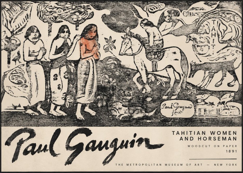 Paul Gauguin Tahitian Women and Horseman No3 - Juliste
