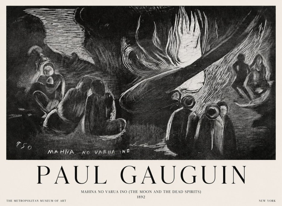 Paul Gauguin Mahina No Varua Ino (the Moon and the Dead Spirits) No1 - Juliste