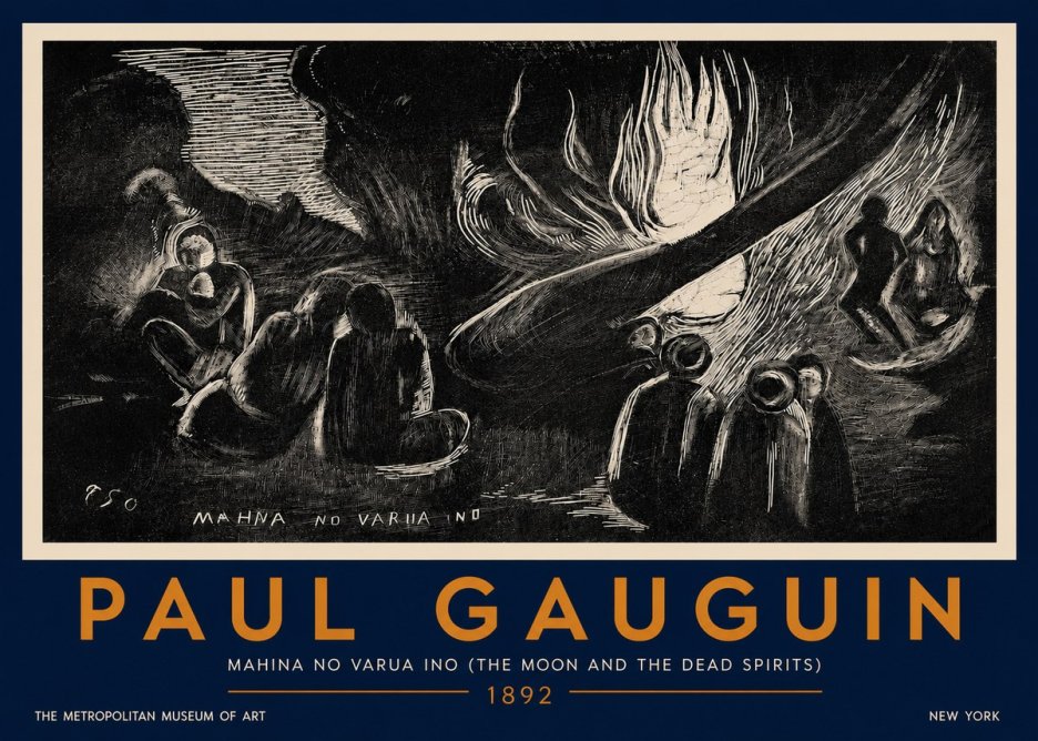 Paul Gauguin Mahina No Varua Ino (the Moon and the Dead Spirits) No5 - Juliste