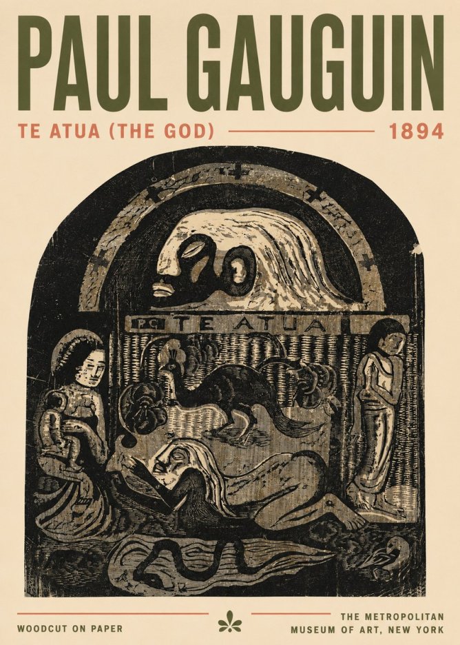 Paul Gauguin Te Atua (the God) No4 - Juliste
