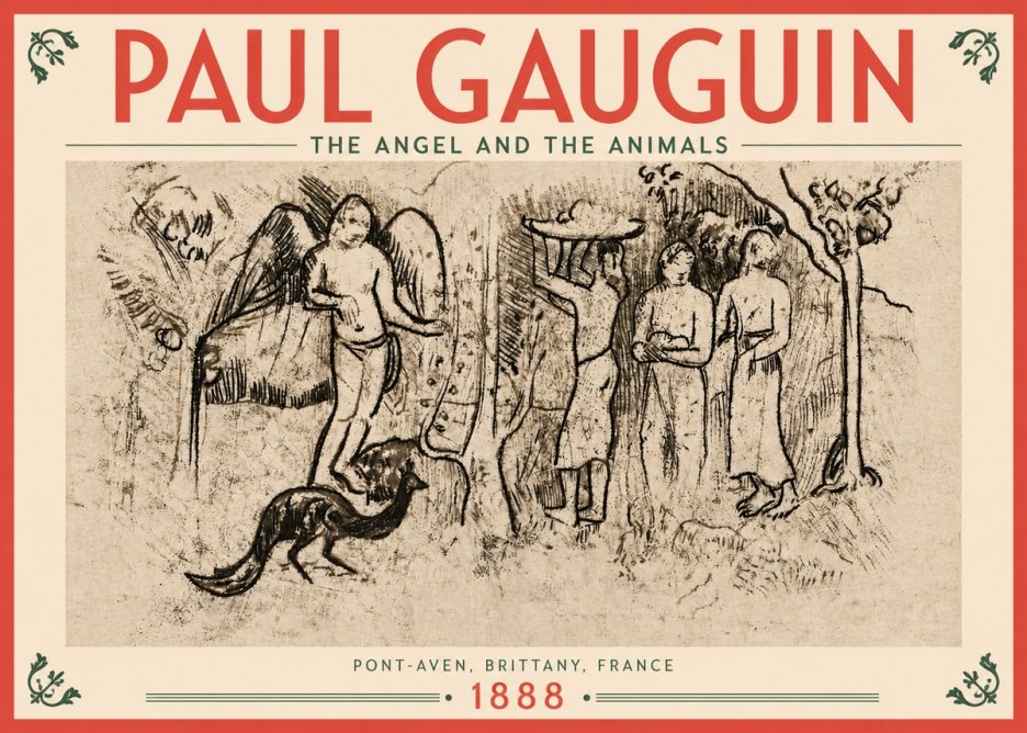 Paul Gauguin The Angel and the Animals No4 - Juliste