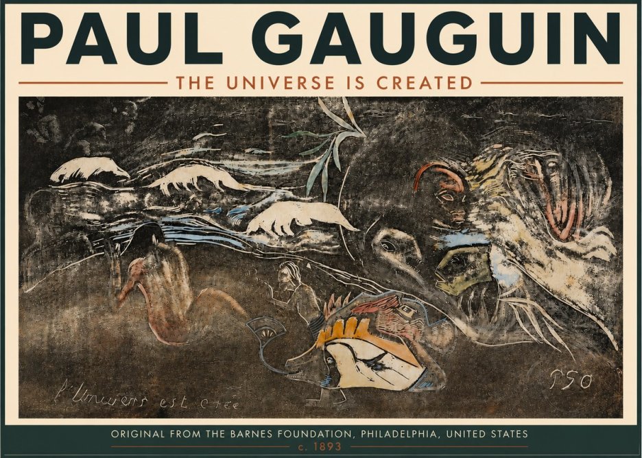 Paul Gauguin The Universe Is Created II No4 - Juliste