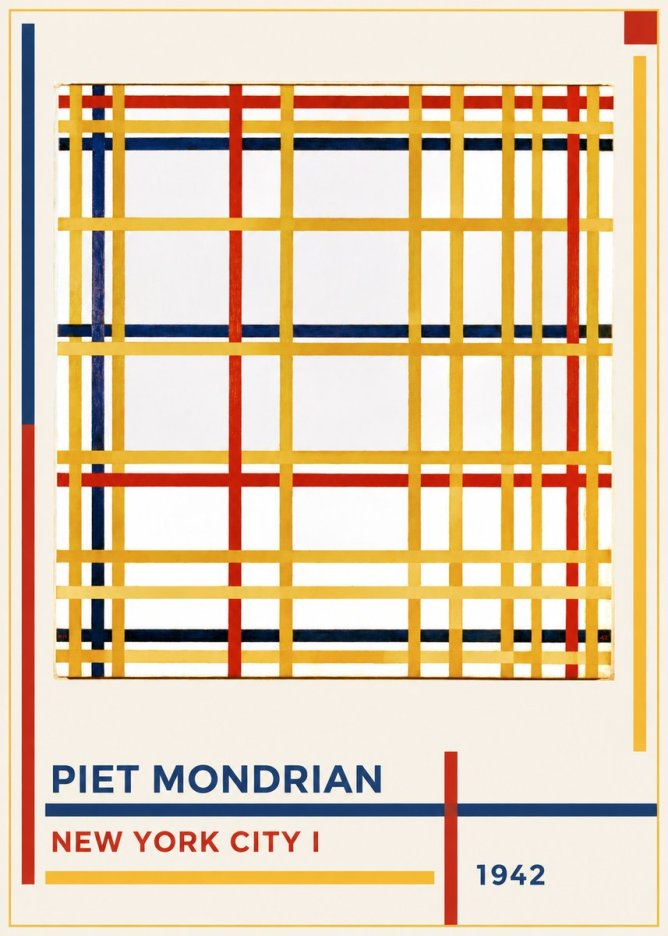 Piet Mondrian New York City I No1 - Juliste
