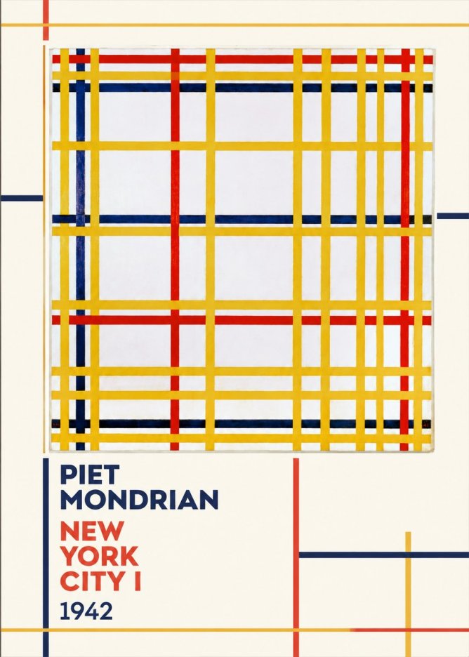 Piet Mondrian New York City I No2 - Juliste