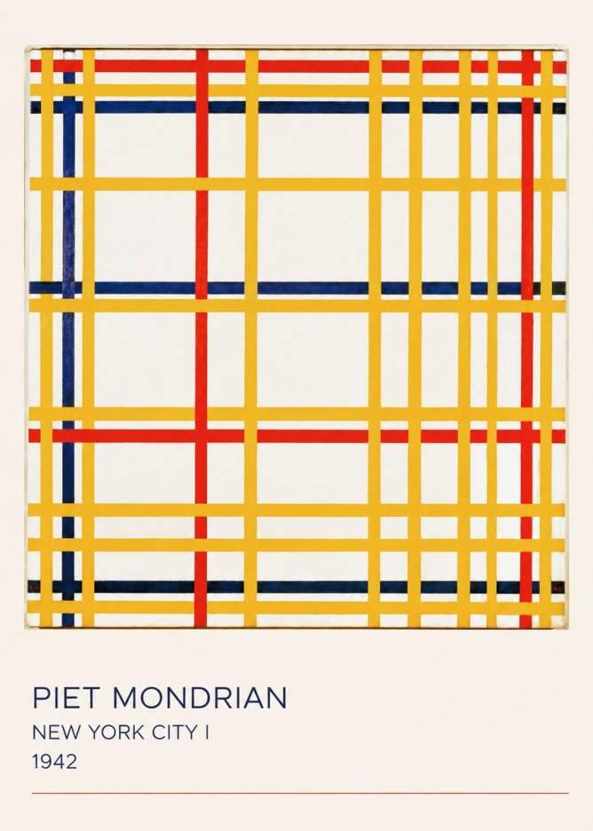 Piet Mondrian New York City I No4 - Juliste