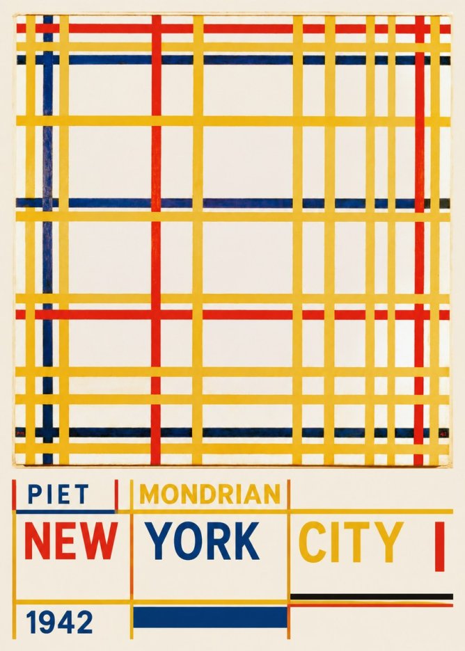 Piet Mondrian New York City I No6 - Juliste