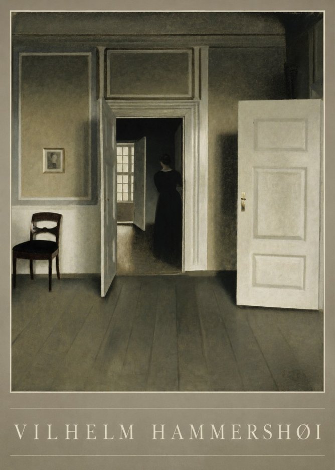 Vilhelm Hammershøi Interior with a Woman Seen from the Back No3 - Juliste