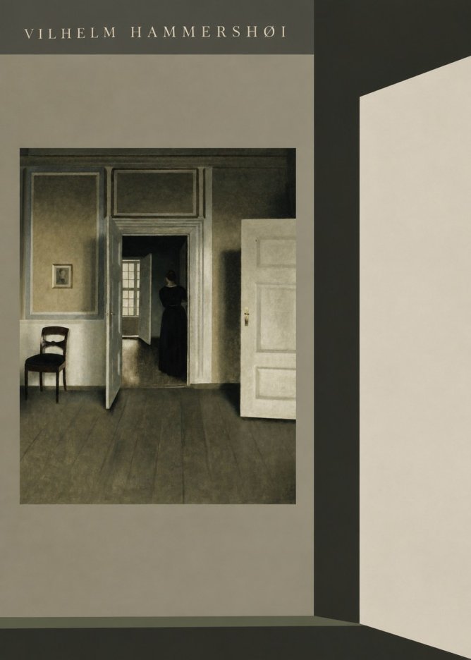 Vilhelm Hammershøi Interior with a Woman Seen from the Back No6 - Juliste