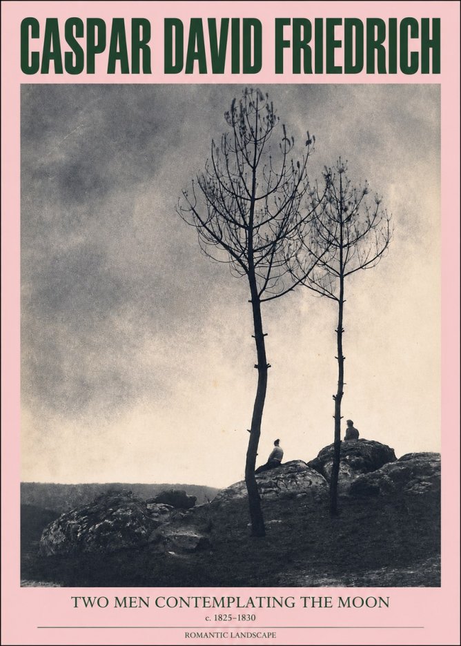 Caspar David Friedrich Two Men Contemplating the Moon III No2 - Juliste