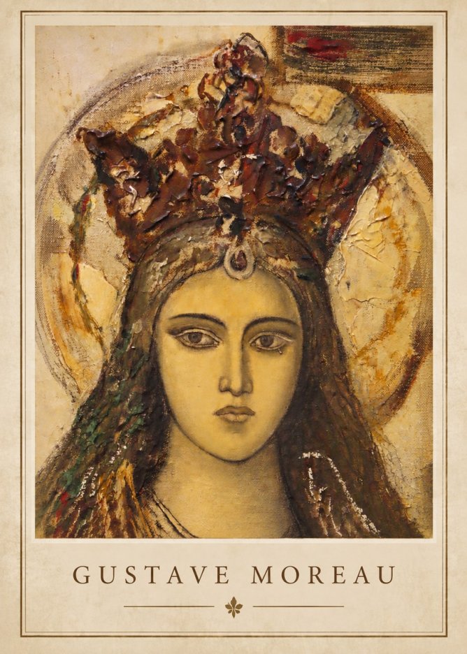 Gustave Moreau Head of a Woman with a Tiara No2 - Juliste