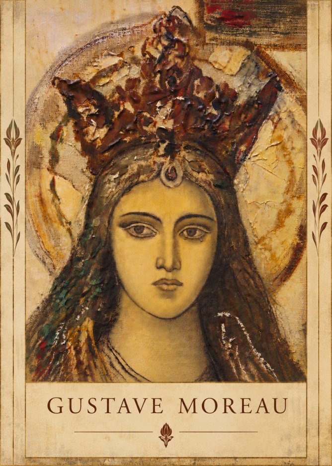 Gustave Moreau Head of a Woman with a Tiara No6 - Juliste