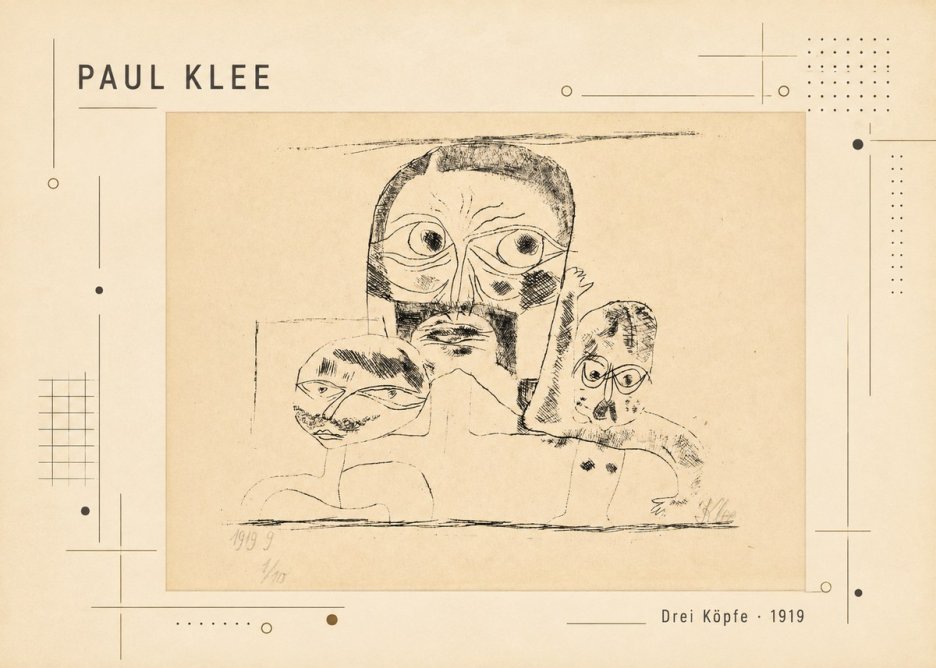 Paul Klee Drei Köpfe No2 - Juliste