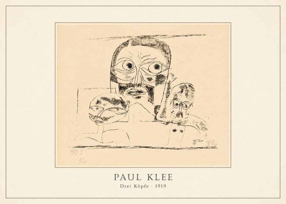 Paul Klee Drei Köpfe No3 - Juliste