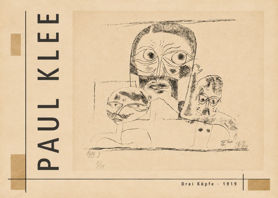 Paul Klee Drei Köpfe No4 - Juliste