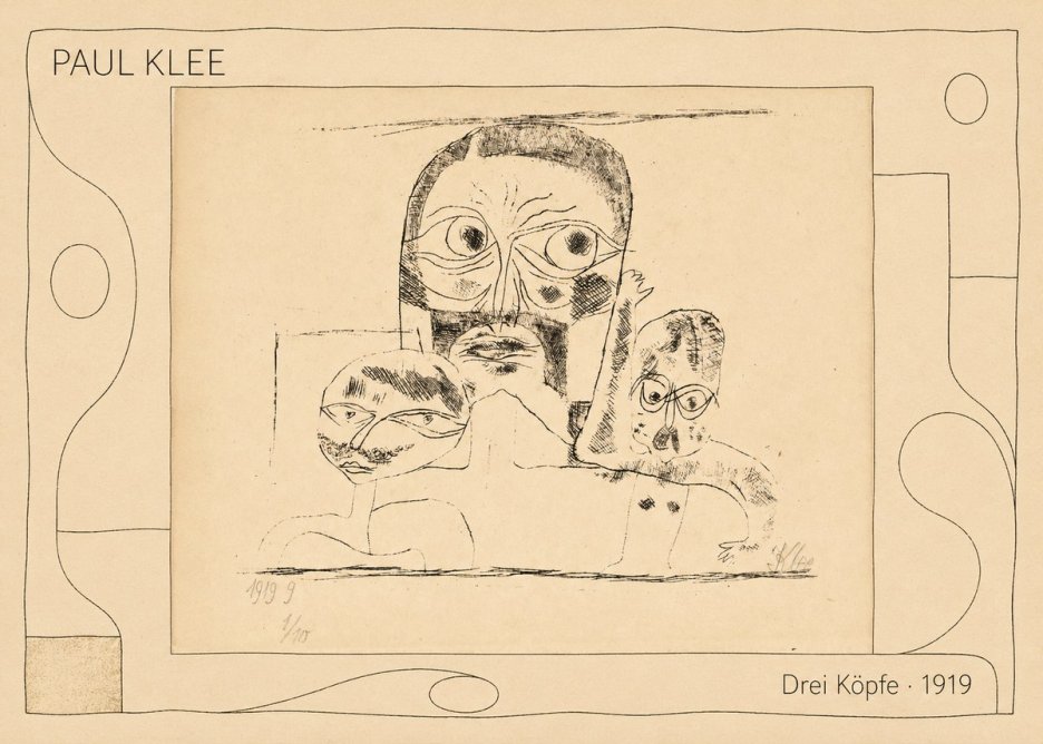Paul Klee Drei Köpfe No5 - Juliste