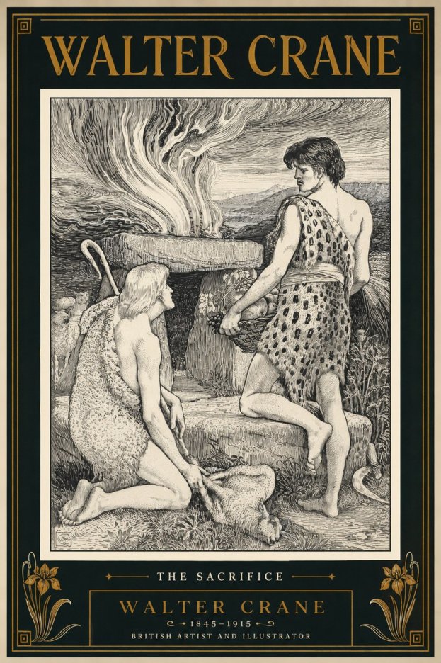 Walter Crane The Sacrifice No4 - Juliste