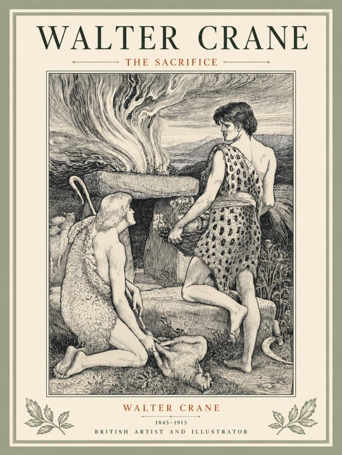 Walter Crane The Sacrifice No5 - Juliste